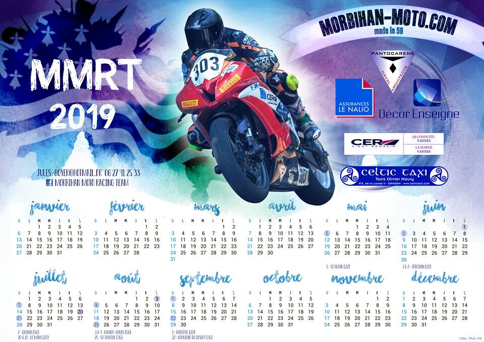 Calendrier courses Morbihan Moto Racing Team 2019